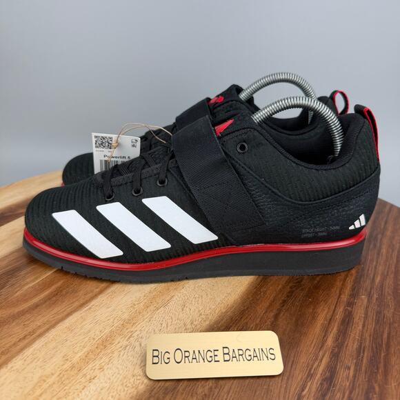 Adidas Powerlift 5 Weightlifting Shoes Gym Trainers Men\'s 8 IH8238 Black Red